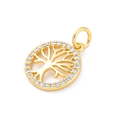 Brass Micro Pave Cubic Zirconia Pendants KK-D325-57G-02-1