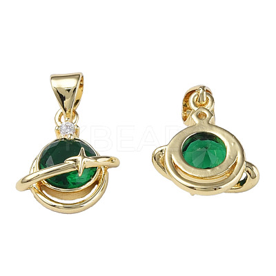 Brass Micro Pave Cubic Zirconia Pendants ZIRC-N039-238-1