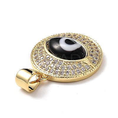 Real 18K Gold Plated Brass Clear Cubic Zirconia Pendants ZIRC-L102-12G-01-1