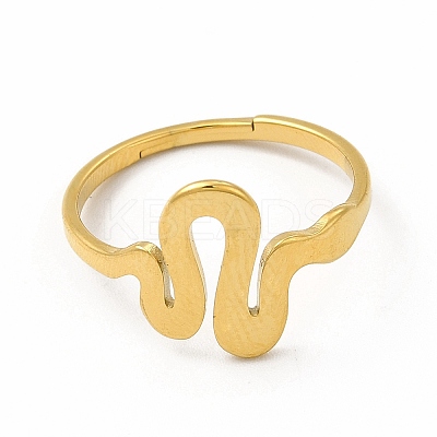 Ion Plating(IP) 304 Stainless Steel Snake Adjustable Ring for Women LS-RJEW-B027-25G-1