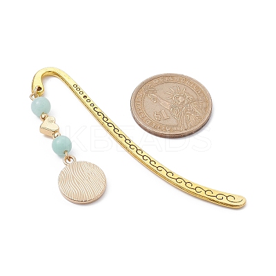 Dyed Natural Malaysia Jade Imitation Amazonite Bookmarks AJEW-JK00271-05-1