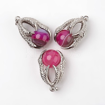 Eagle Claw Alloy Natural & Synthetic Mixed Stone Pendants G-L455-A-1