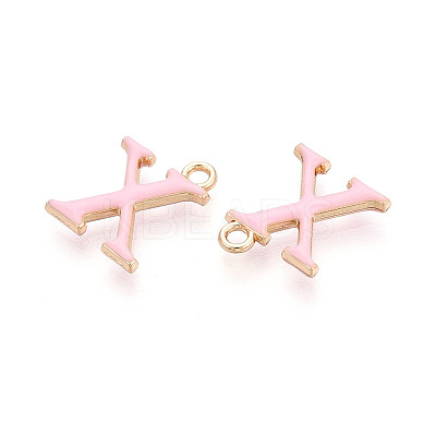 Rack Plating Alloy Enamel Pendants ENAM-T024-53X-G-1