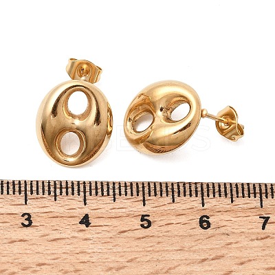 6 Pairs 304 Stainless Steel Stud Earrings EJEW-P340-02G-1