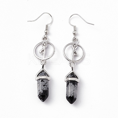 Gemstone Bullet & Dancer Dangle Earrings EJEW-I276-05P-1