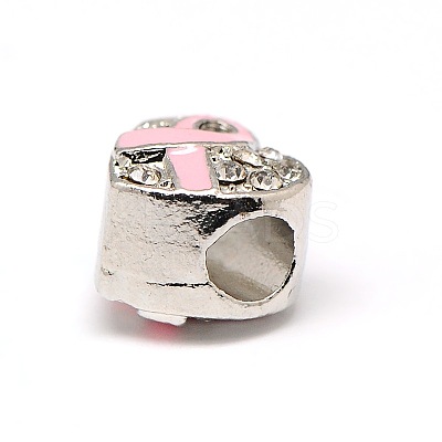 Platinum Plated Alloy Rhinestone European Beads LS-X-MPDL-A023-B05-1