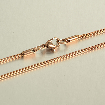 304 Stainless Steel Box Chain Necklaces Necklaces NJEW-L353-15-1