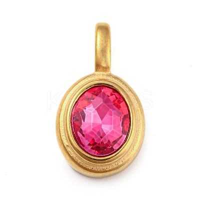Golden Plated 304 Stainless Steel Rhinestone Pendants STAS-Q253-01G-02-1