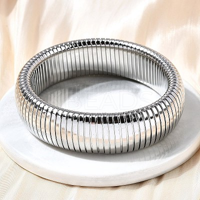 304 Stainless Steel Stretch Bracelets for Women Men BJEW-A031-02B-P-1