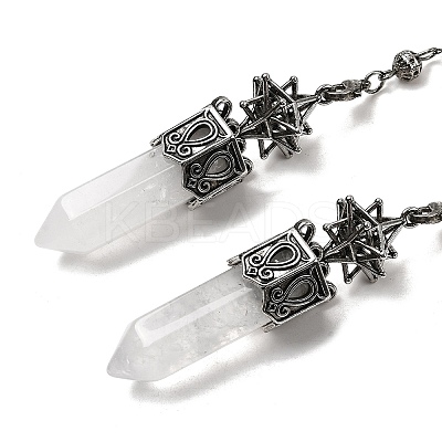 Natural Quartz Crystal Faceted Bullet Pointed Dowsing Pendulums G-B149-14AS-07-1