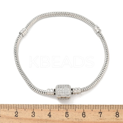Brass Micro Pave Clear Cubic Zirconia Link Bracelets LS-BJEW-S158-15P-1