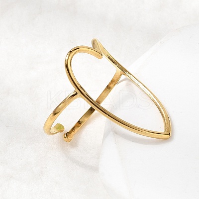 5Pcs 304 Stainless Steel Open Cuff Rings for Women RJEW-K313-12G-1