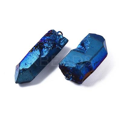 PVD Vacuum Plating Natural Quartz Crystal Pendants G-R461-07C-1