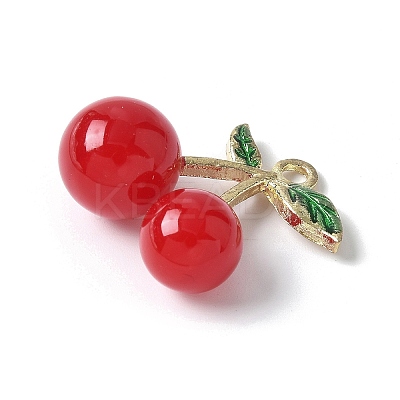 Cherry Opaque Resin 3D Fruit Pendants RESI-V002-03A-1