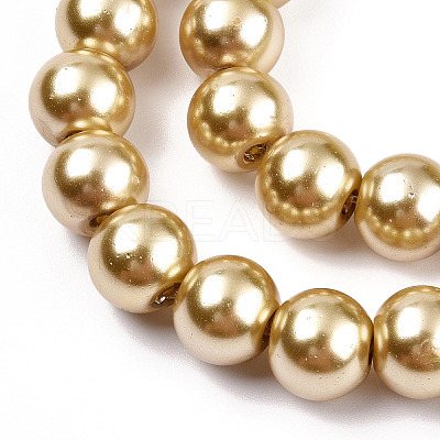 Baking Paint Pearlized Glass Pearl Round Bead Strands HY-Q330-8mm-11A-1