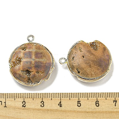 Electroplated Natural Druzy Agate Pendants G-A229-01B-1