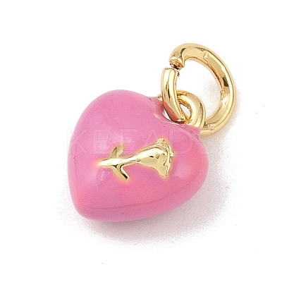 Brass Enamel Charms KK-P339-25G-03-1