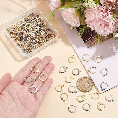 120Pcs 2 Style 304 Stainless Steel Leverback Earring Findings STAS-NB0001-54-1
