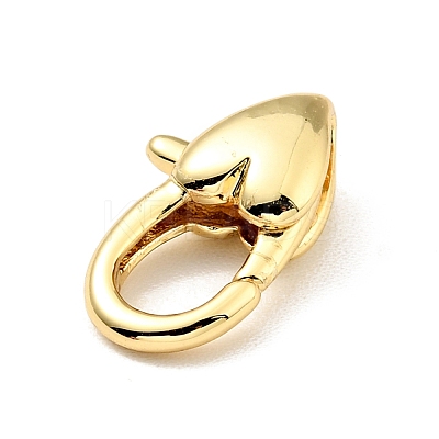 Brass Heart Lobster Claw Clasps KK-G416-47G-1