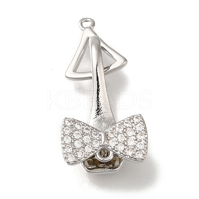 Brass Micro Pave Clear Cubic Zirconia Fold Over Clasps KK-H480-37P-1
