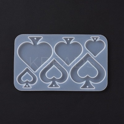 DIY Playing Card Theme Pendants Silicone Molds DIY-C076-01B-1
