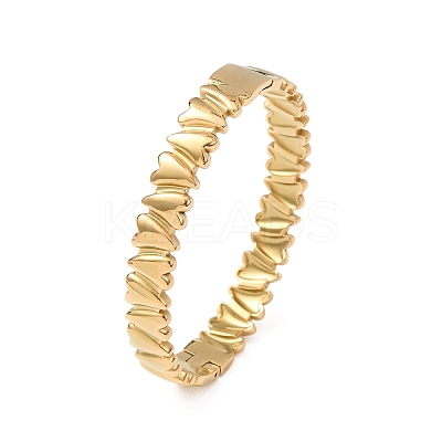 Valentine's Day 304 Stainless Steel Heart Open Hinged Cuff Bangles for Women SA-CBA7A40-07G-1