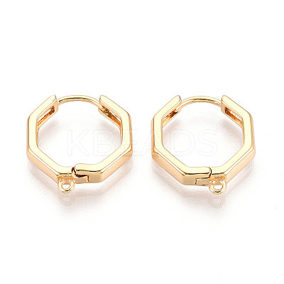 Brass Hoop Earring Findings KK-N267-33G-1