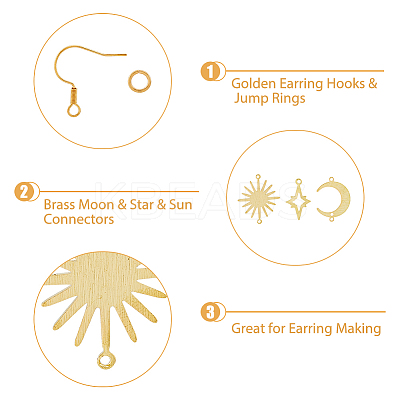 DIY Moon & Star & Sun Earring Making Kit KK-HY0003-49-1
