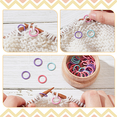 60Pcs Alloy Knitting Stitch Marker Rings FIND-NB0003-46-1