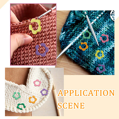60Pcs Alloy Knitting Stitch Marker Rings FIND-NB0003-47-1