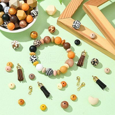 DIY Leopard Print Beadable Pen Beads Kits DIY-CJ0002-65-1
