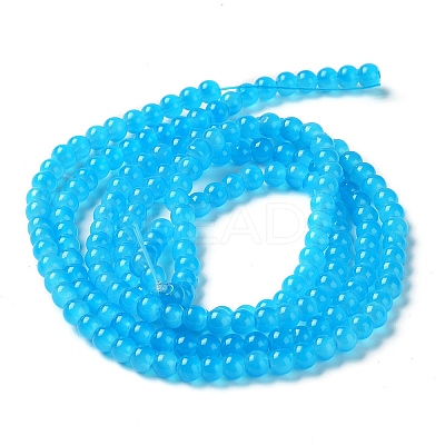 Baking Paint Imitation Jade Glass Round Bead Strands DGLA-Q021-4mm-13-1