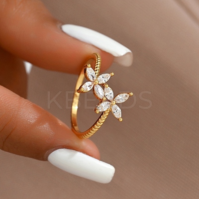 Flower Design Ladies Ring for Daily Wear EU5480-3-1