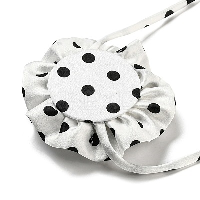 Polka Dot Pattern Fabric Rose Tie Choker Necklaces for Women LS-NJEW-Z022-01C-1
