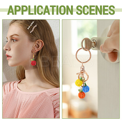 10Pcs 5 Styles Glass Seed Beaded Fruit Pendants PALLOY-TA00221-1