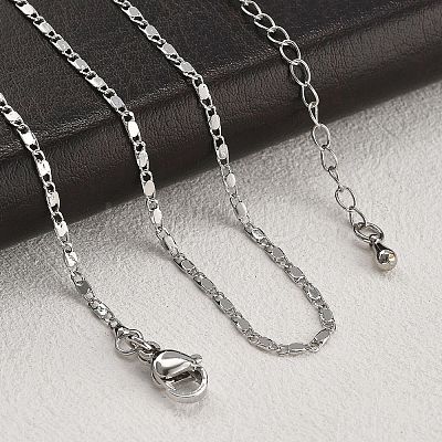 Brass Link Chain Necklaces for Women NJEW-D302-17P-1