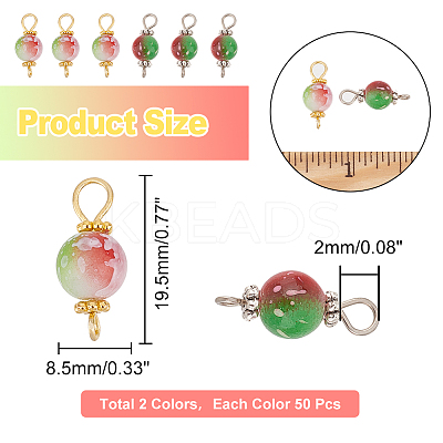 100Pcs 2 Colors Spray Painted Resin Connector Charms FIND-AR0003-09-1