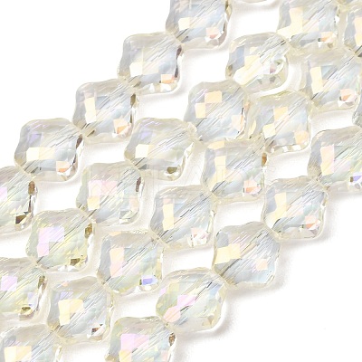 Electroplate Transparent Glass Beads Strands GL-CBA7A17-02A-05-1