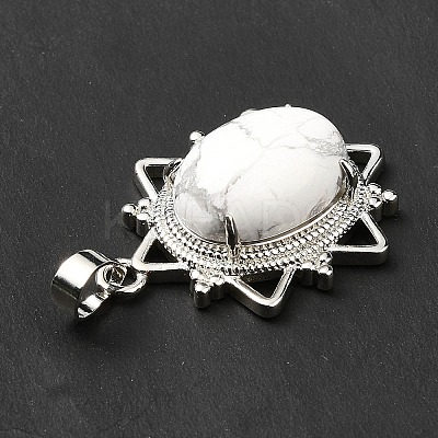 Natural Howlite Pendants G-B033-03P-22-1