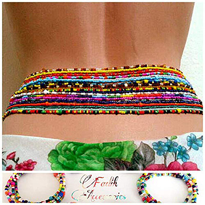 7Pcs 7 Colors Boho Glass Seed Beaded Waist Chains for Women WGEA542-01-1