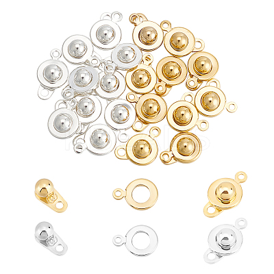 20Pcs 2 Colors 201 Stainless Steel Snap Clasps STAS-UN0052-99-1