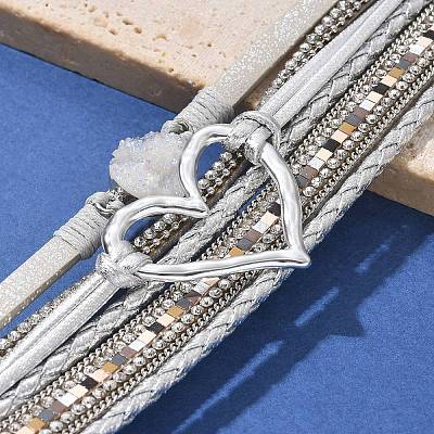 Imitation Leather Multi-Starnd Bracelets BOHO-PW0001-039M-1