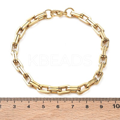 304 Stainless Steel Double Rectangle Link Chain Bracelets SA-CBA2696-05G-1