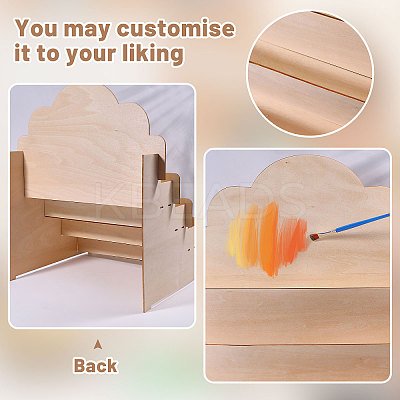 4-Tier Wood Greeting Card Display Riser Stands ODIS-WH0043-229-1