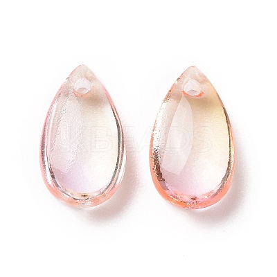 Transparent Glass Charms GLAA-O017-01F-1