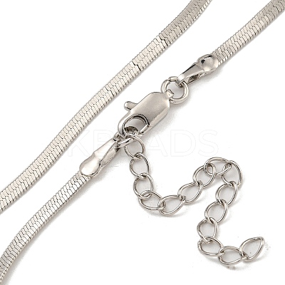 Brass Flat Snake Chain Necklaces for Women NJEW-U011-06P-1