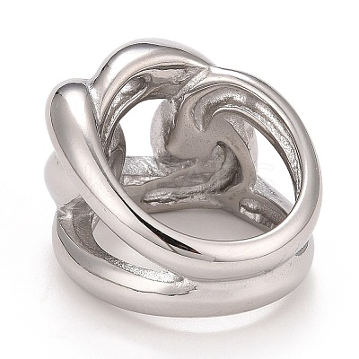 Non-Tarnish 304 Stainless Steel Twist Oval Chunky Ring RJEW-B040-15A-P-1
