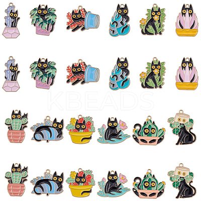 24Pcs 12 Style Alloy Enamel Pandants ENAM-SZ0004-19-1