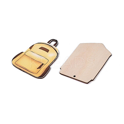 12Pcs Back to School UV Single Face Printed Wood School Supplies Pendant Decorations WOOD-N020-04-1
