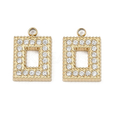 304 Stainless Steel Micro Pave Cubic Zirconia Pendants STAS-I325-025G-01-1